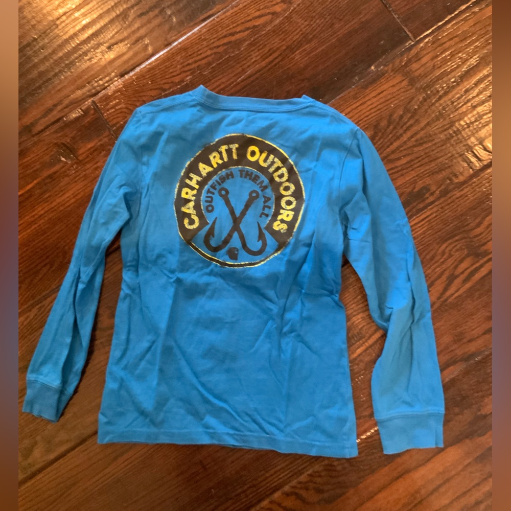 Boys Carhartt Blue Long Sleeve Shirt 7